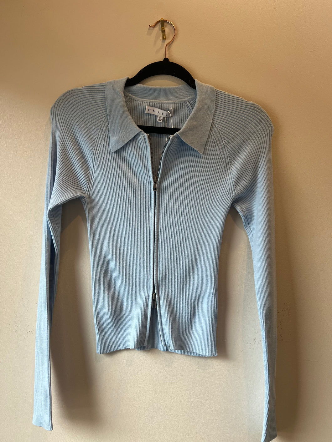 Sky Blue Double Zipper Zip-Up