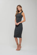 Load image into Gallery viewer, Ribbed Knit Tank Midi Dress- Hunter Green
