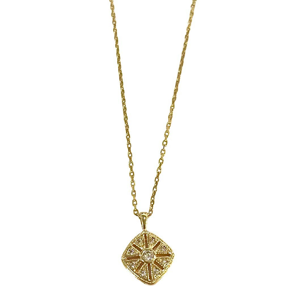 Amelia Crystal Adjustable Gold Necklace