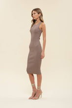 Load image into Gallery viewer, Ribbed Knit Tank Midi Dress- Mocha
