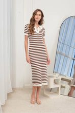 Load image into Gallery viewer, Crochet Knit Collared Midi Dress
