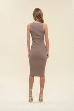 Load image into Gallery viewer, Ribbed Knit Tank Midi Dress- Mocha
