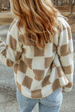 Load image into Gallery viewer, Brown Checkered Sherpa Jacket
