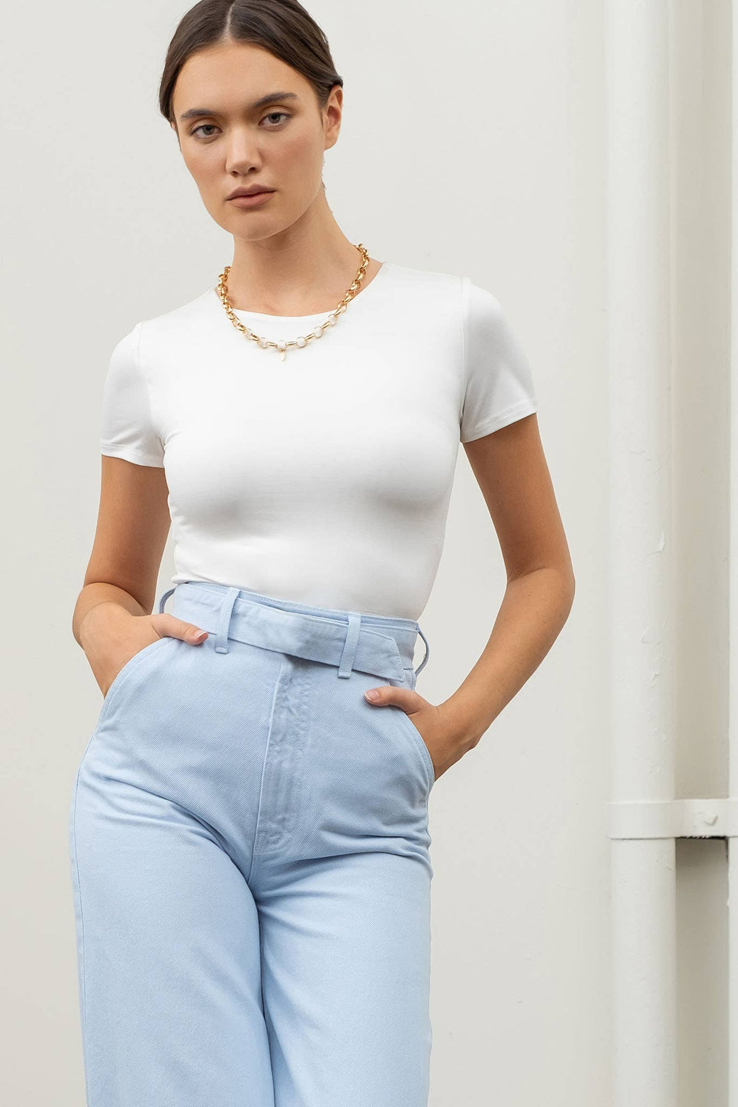 Reversible Round Neck Crop Top