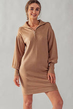 Load image into Gallery viewer, Quarter Zip Sweater Dress
